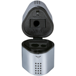 Точилка пластиковая Faber-Castell "Trio Grip 2001" 3 отверстия, 2 контейнера, серебряная