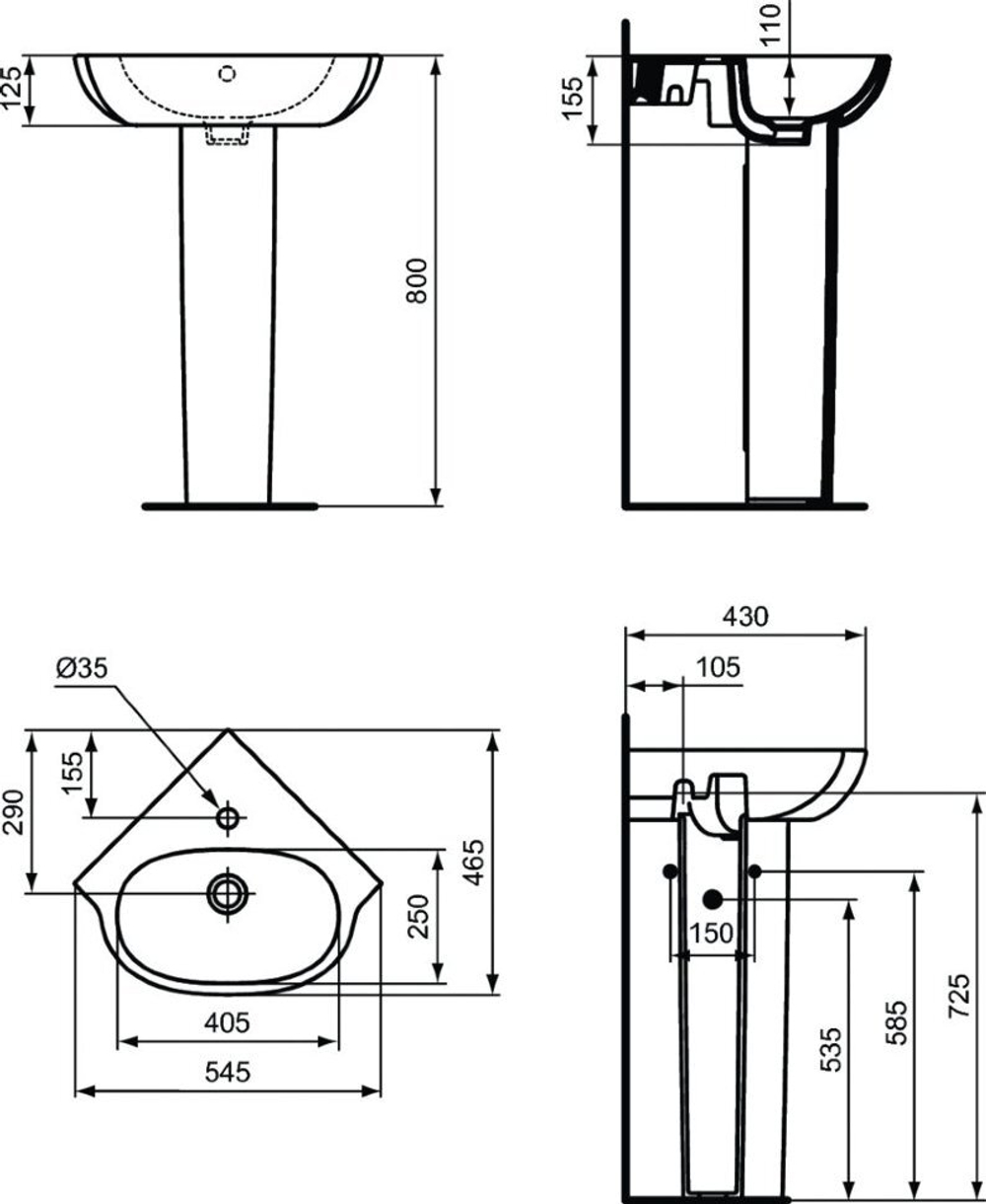 Колонна Ideal Standard TESI T352101