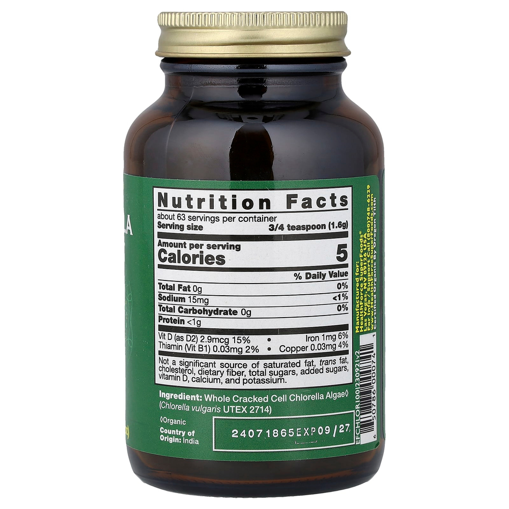 HealthForce Superfoods, Chlorella Manna™, 100 г (3,53 унции)