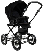 Детская коляска Roan Bass Next Classic d12 2.0 3 в 1 с автокреслом Tutis Elo Lux EduSky Black BNC/85/2 Caviar/Black/руч.Cappuccino