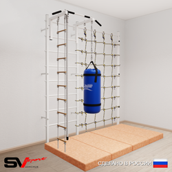 Шведская стенка Sv Sport 51470 (Турник стандарт/Канат/Лестница/Цепь/Мешок 30кг/Мат 2м/Канатный лаз)