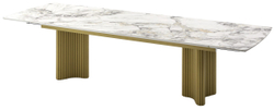 Стол АДАЖИО-2 240 (320) см ARCTIC OCEAN, керамика / Золотой каркас М-City