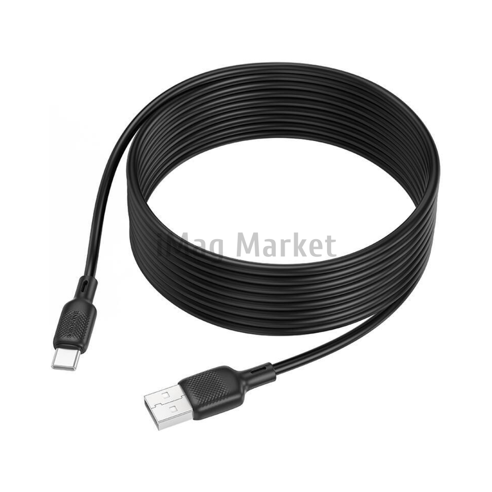 Зарядный кабель Borofone BX113, USB-A - Type-C, 3A, 18W, 3 м, черный