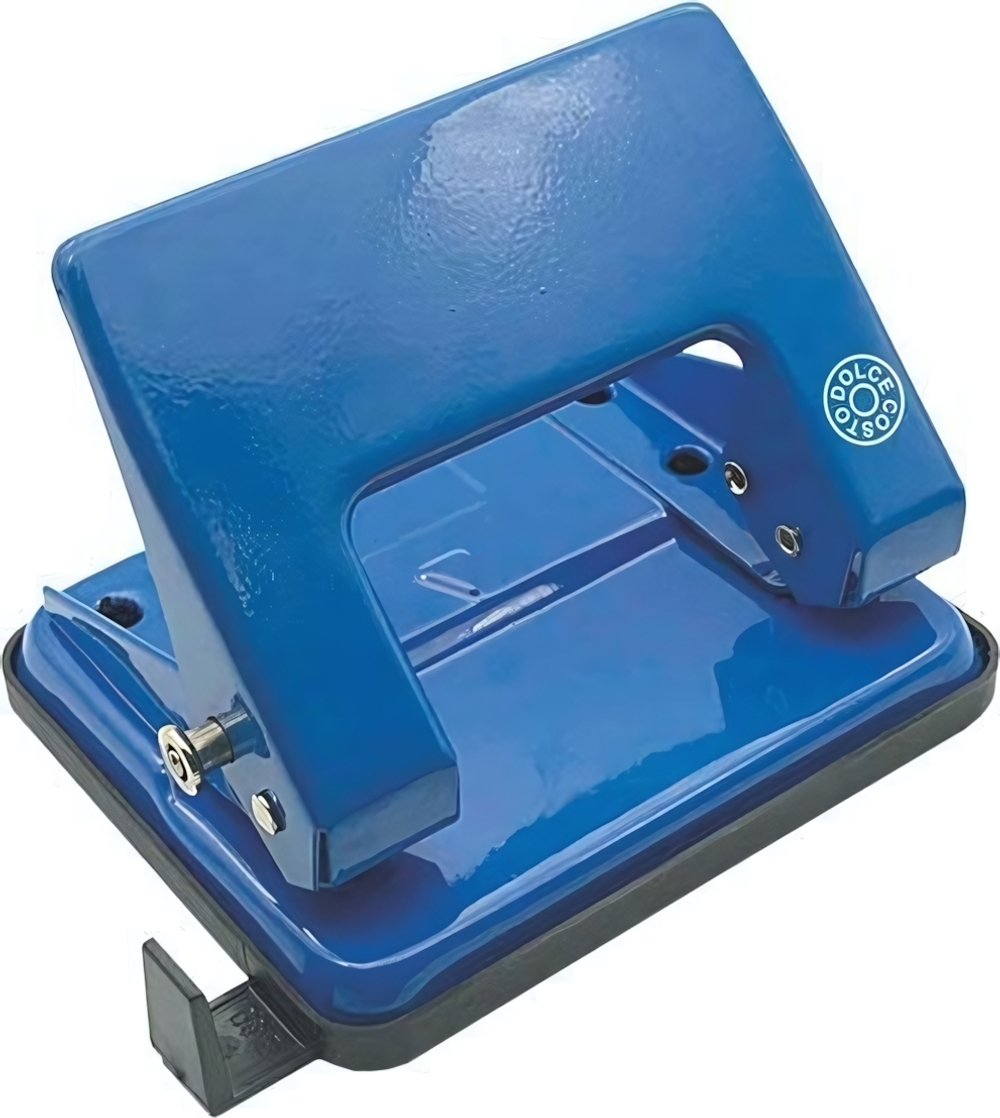 Дырокол 20л с линейкой метал. корпус, синий (Dolce Costo)