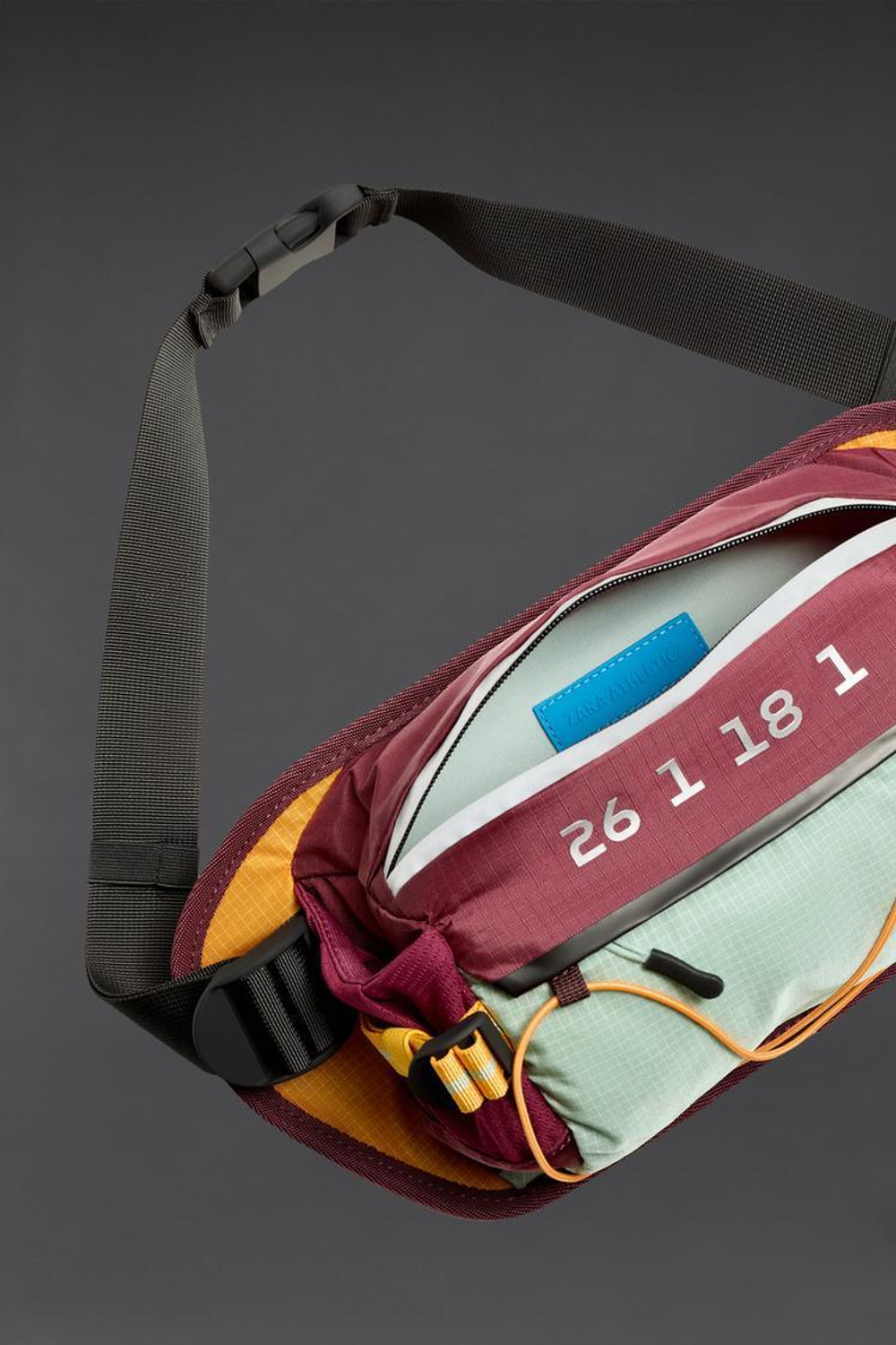 ZARA ПОЯСНАЯ СУМКА ИЗ НЕЙЛОНА, ОРАНЖЕВЫЙ