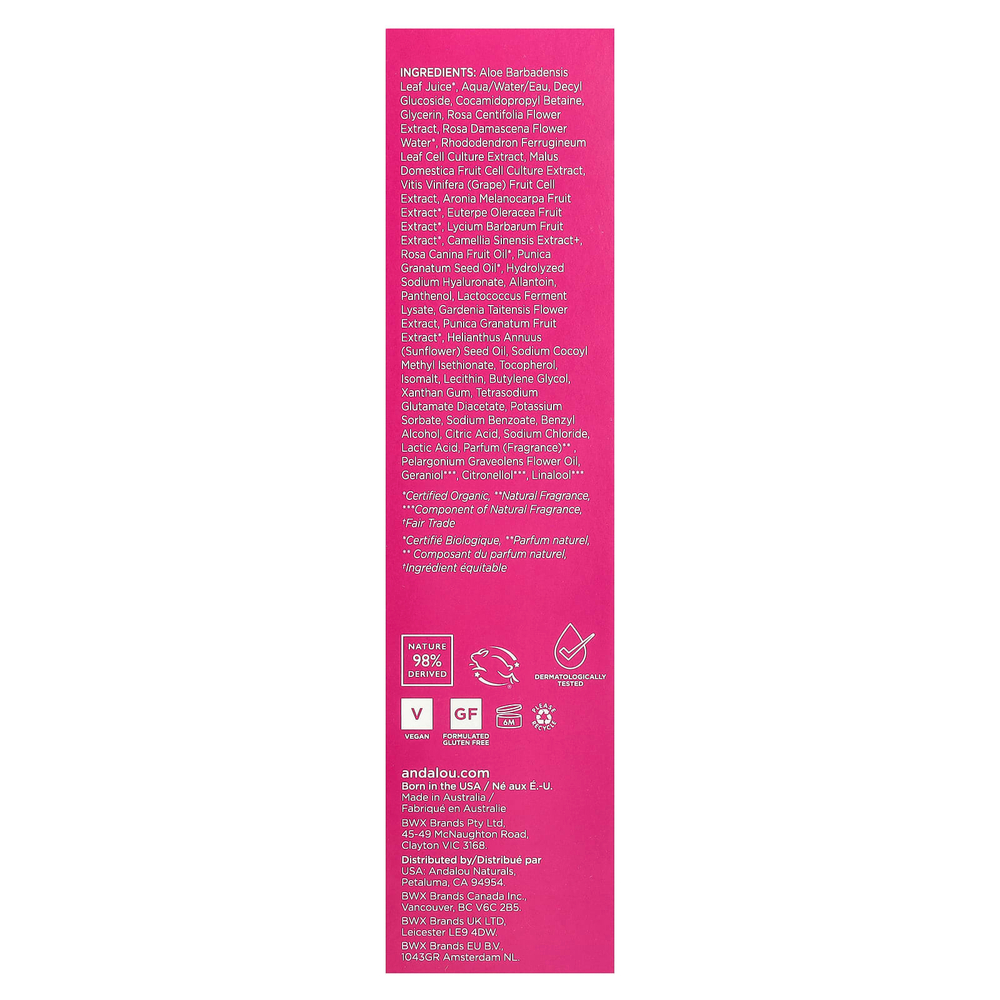 Andalou Naturals, 1000 Roses, нежная очищающая пенка, для чувствительной кожи, 163 мл (5,5 жидк. унц.)
