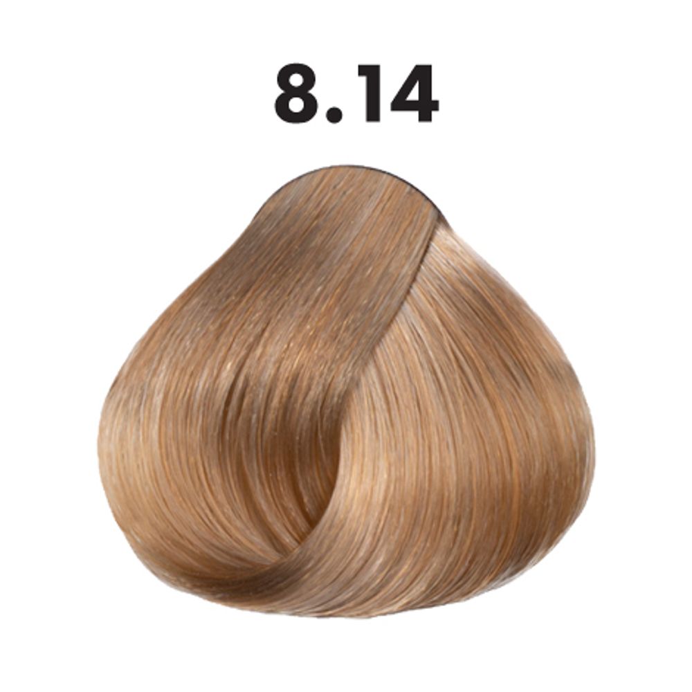 8.14 гель-краска OBRA Glow Gel Color пепельный медный светло-русый - 60 мл.