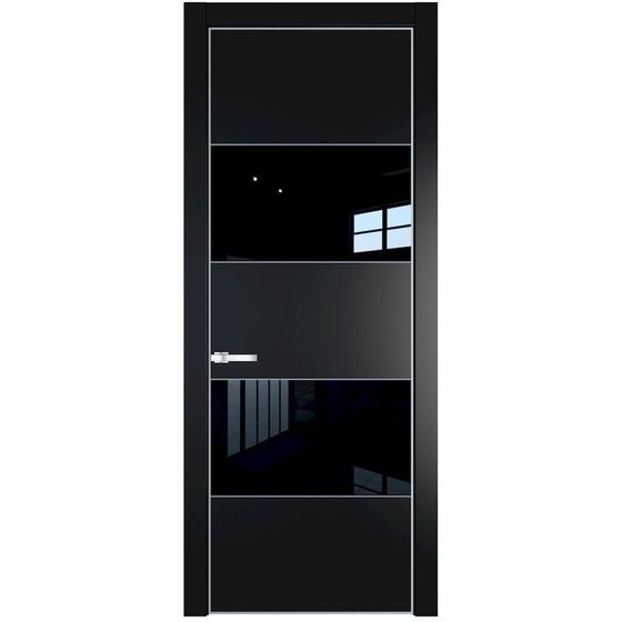 Межкомнатная дверь эмаль Profil Doors 22PA блэк со вставкой