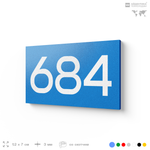 Номер на дверь 684, табличка на дверь для офиса, квартиры, кабинета, аудитории, склада, голубая 120х70 мм, Айдентика Технолоджи