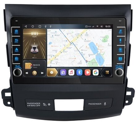 Магнитола для Mitsubishi Outlander XL, Peugeot 4007, Citroen C-Crosser - Carmedia OL-9636 (крутилки) QLed, Android 10, ТОП процессор, CarPlay, SIM-слот