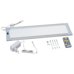 ULI-F42-7.5W-RGB-RC-DIM SENSOR IP20 SILVER Панель линейная светодиодная ультратонкая. с бесконтактным выключателем. диммер. пульт ду. 460х120х11мм. 260Lm. Серебристый. ТМ Uniel