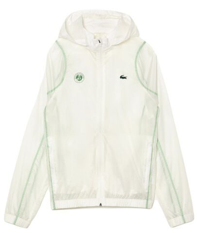 Мужская теннисная кофта Lacoste SPORT Roland Garros Edition After-Match Jacket - white/green