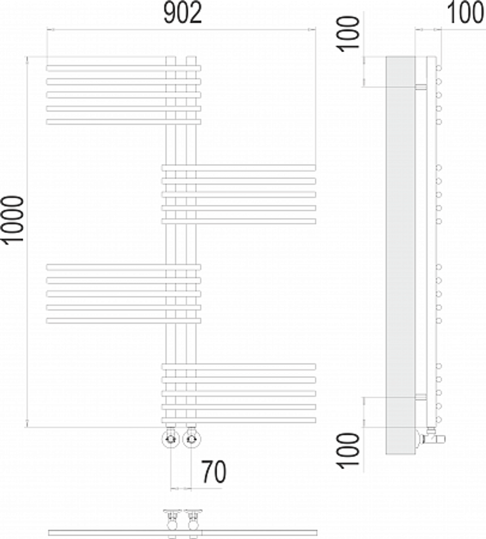 Полотенцесушитель водяной Terminus Европа П20 70х1000