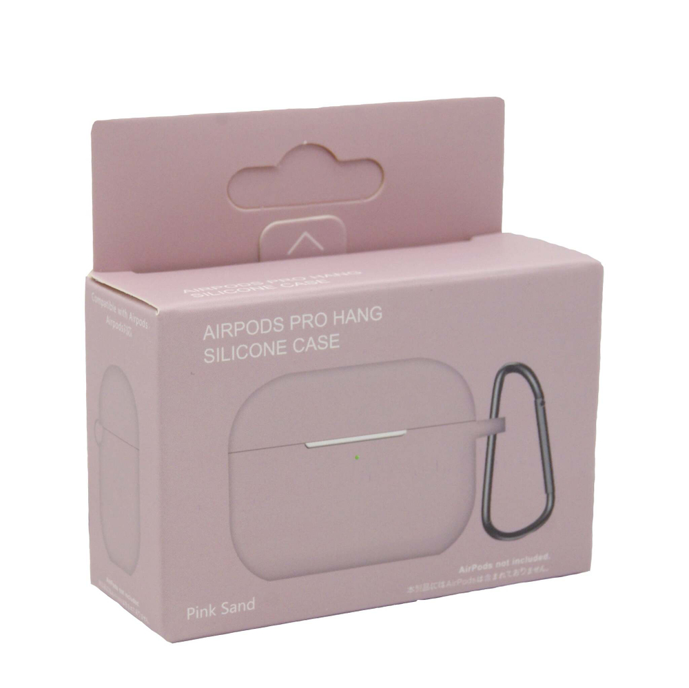 Чехол для AirPods Pro Hang Silicone SL (Pink Sand) с карабином
