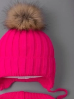 Шапка зимняя для девочки и снуд вязаные