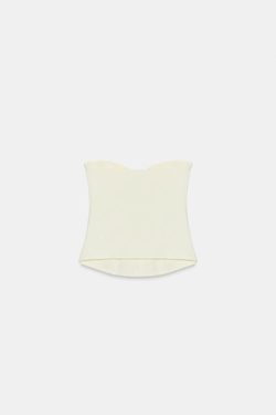 ZARA ЭЛАСТИЧНЫЙ ТРИКОТАЖНЫЙ КОРСЕТ, ЖЕЛТОВАТО-БЕЛЫЙ