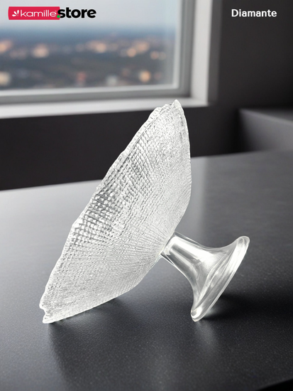 Фруктовница на ножке 28х14 см. из стекла, Diamante