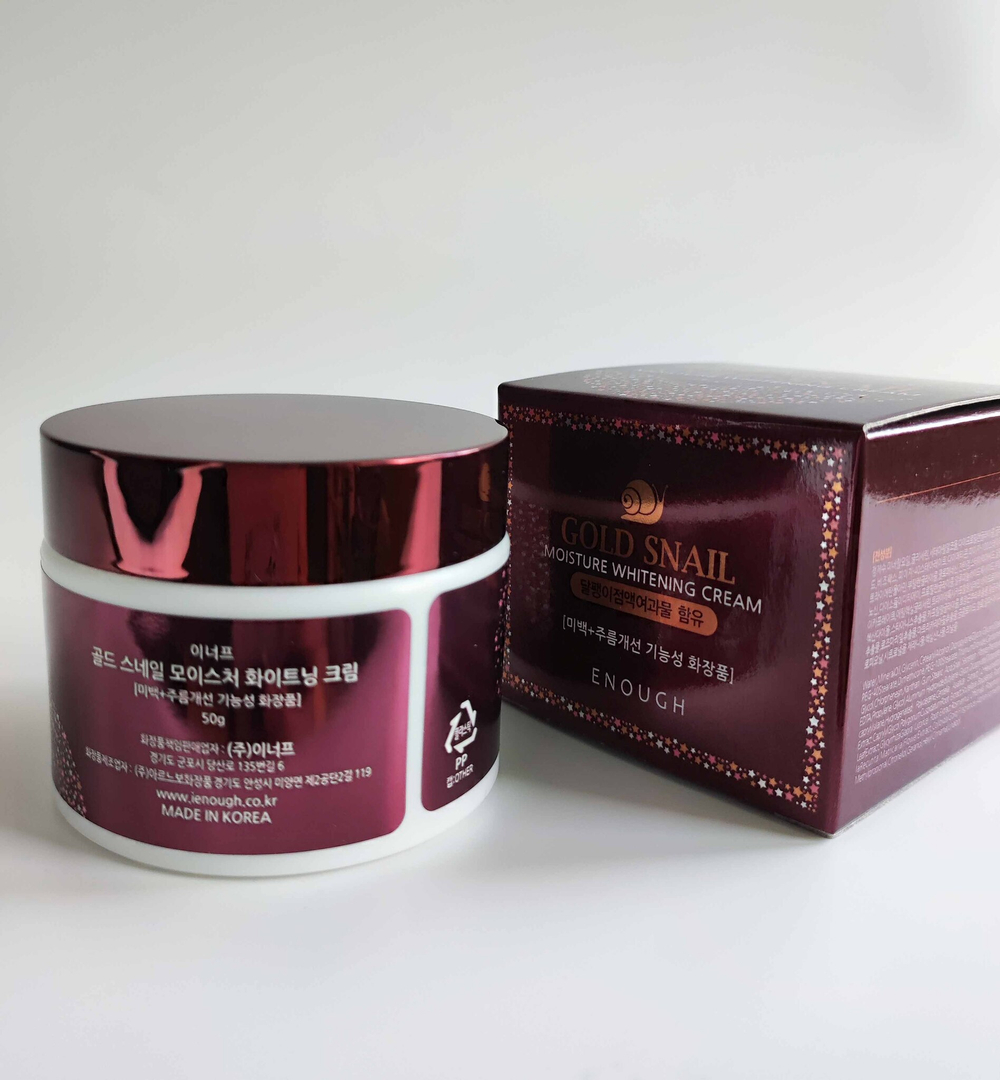 Крем для лица с муцином улитки ENOUGH Gold Snail Moisture Whitening Cream увлажняющий 50 мл