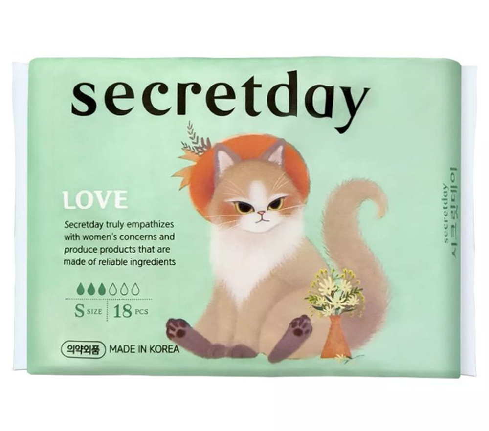 Прокладки ультратонкие дышащие 21 см 18 шт Secret Day Love S Size