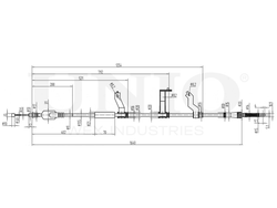 Трос стояночного тормоза задний правый UNIO CAB-60044