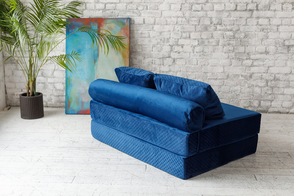 Бескаркасный Диван PuzzleBag Синий XL