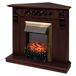 Каминокомплект Real Flame Dominica Corner DN с очагом Fobos Lux Brass (угловой)