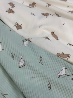 Пелёнка Утята Рубчик Нефрит 85*130 RinaAmari