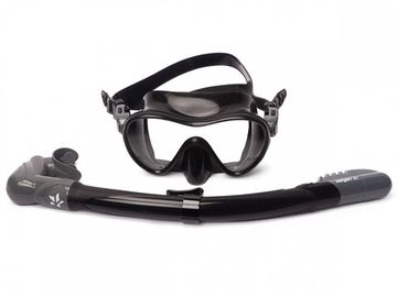 Набор маска+трубка Sargan Агидель Black Type черный/стальной серый