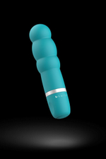 Бирюзовый рельефный мини-вибратор Bcute Classic Pearl - 10 см. (Цвет: бирюзовый)