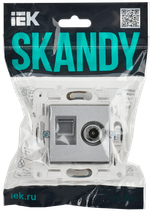 SKANDY Розетка двойная TV+RJ45 кат.5E SK-A14S серебряный IEK