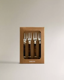 ZARA HOME НАБОР ИЗ 4 ВИЛОК, КОРИЧНЕВЫЙ