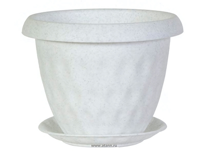 Горшок "Розетта" 4,9л с поддоном мрамор 47056