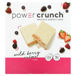 BNRG, Power Crunch, протеиновый энергетический батончик, крем с лесными ягодами, 12 батончиков, 40 г (1,4 унции) каждый