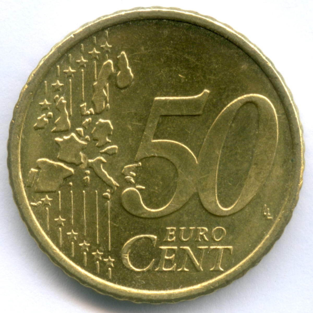 50 евроцентов 2000 год. Финляндия. Регулярный выпуск. Тип 1. Нордик XF-AU