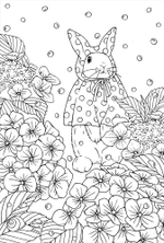 Inspirational Four Seasons Animals POST CARD. Coloring Book