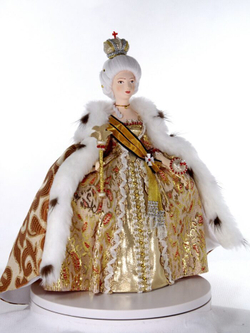 Фарфоровая кукла коллекционная  Императрица Екатерина II Великая. Сувенир ручной работы