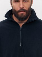 Свитшот "half zip" флисовый (черный)