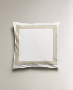 ZARA HOME НАВОЛОЧКА С ЛЬНЯНОЙ КАЙМОЙ, БЕЛЫЙ