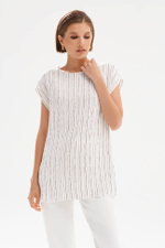 23549 Блузка женская (жемчужный полоска)