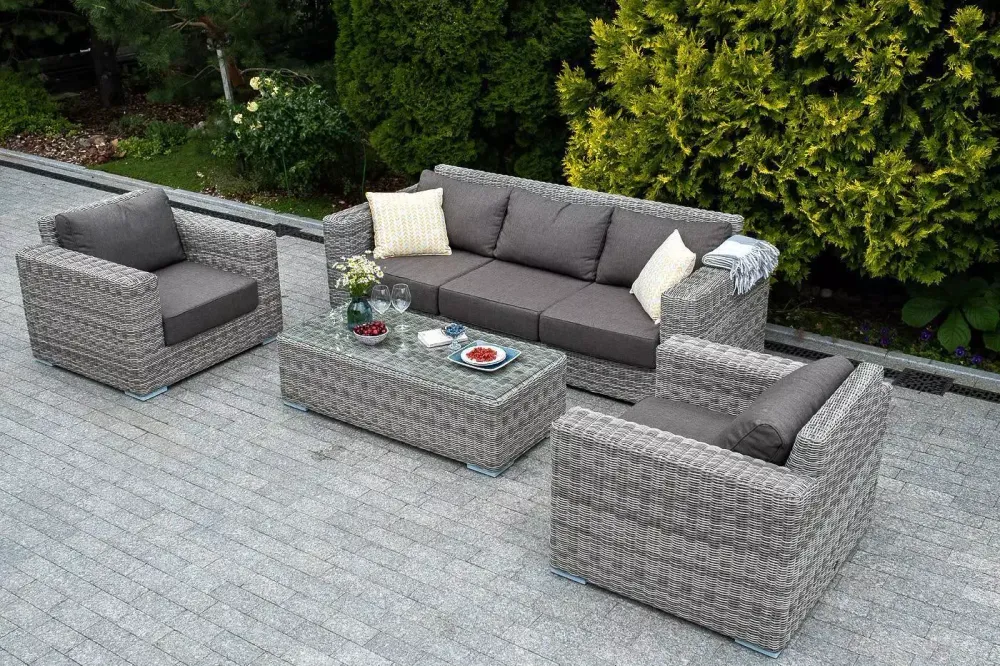 "Боно" кресло из искусственного ротанга, цвет серый