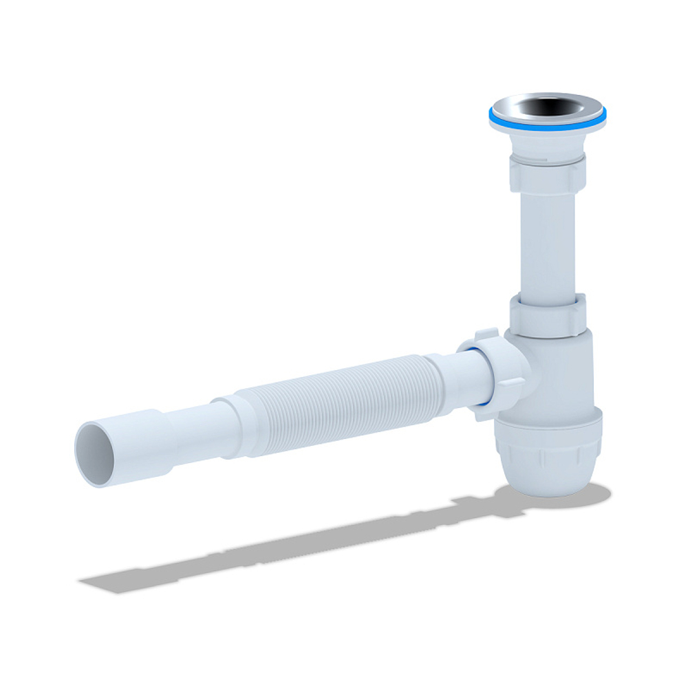 Сифон для раковины Ани Пласт Юнг 1 1/4"*32 с гибкой трубой 32*32/40 (BM1015)