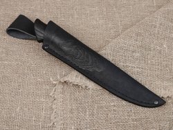 Финский нож Леуку, сталь Х12МФ, рукоять черный мореный ясень