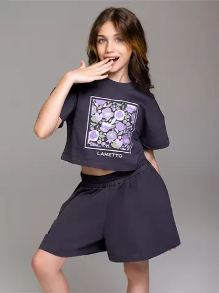 Костюм для девочки, футболка и шорты