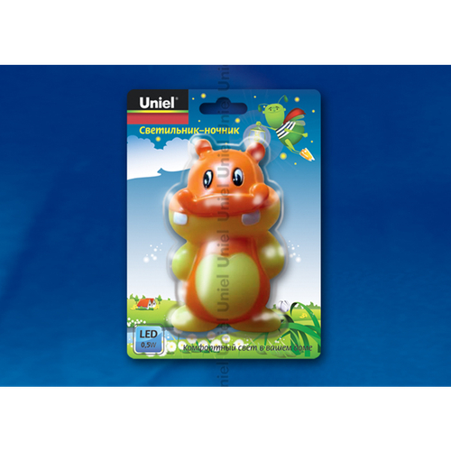 DTL-301-Бегемотик/Yellow/3LED/0,5W Светильник-ночник. Блистерная упаковка