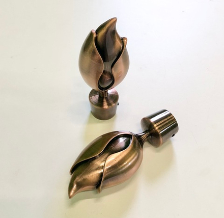 Наконечники Прима Фиоро для кованого карниза d 20, цвет медь античная