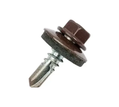 Саморезы СКМ кровельные,RAL 8017 шоколад-коричн19*5,5мм, 500шт,для металлических конструкций,Зубр