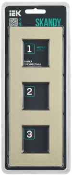 SKANDY Рамка 3-местная SK-F33Sh металл шампань IEK