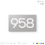 Номер на дверь 958, табличка на дверь для офиса, квартиры, кабинета, аудитории, склада, серая 120х70 мм, Айдентика Технолоджи