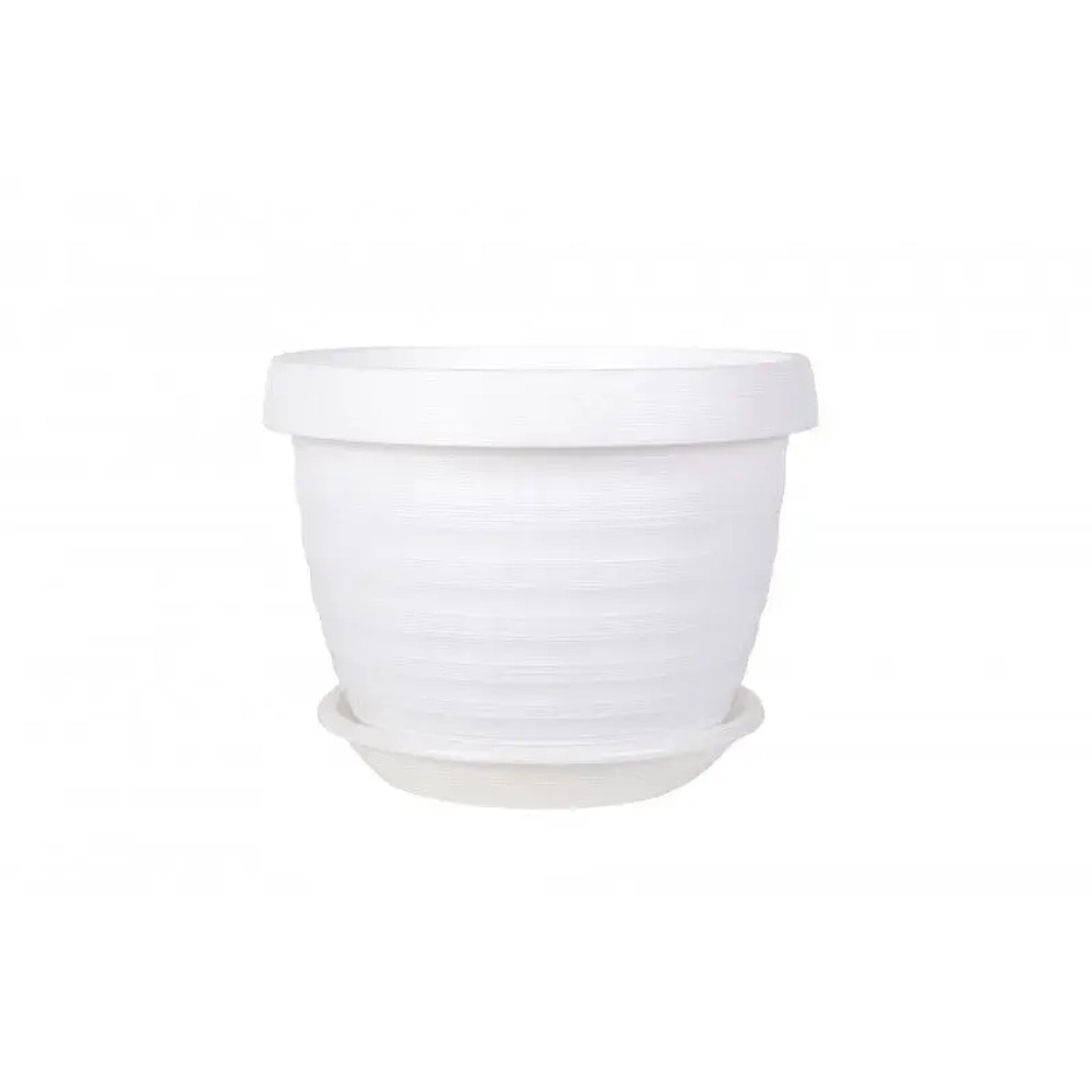 Горшок Толедо, D17, 2,0 л, белый с поддоном цветочный горшок
