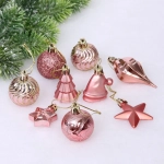 Набор ёлочных украшений «Elegant shine» 4 см (30 предмета), Розовое золото